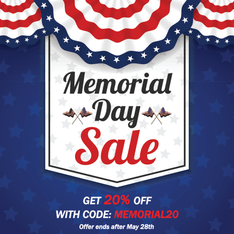 Memorial Day Sale Get 20% Off